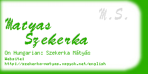 matyas szekerka business card