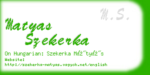 matyas szekerka business card